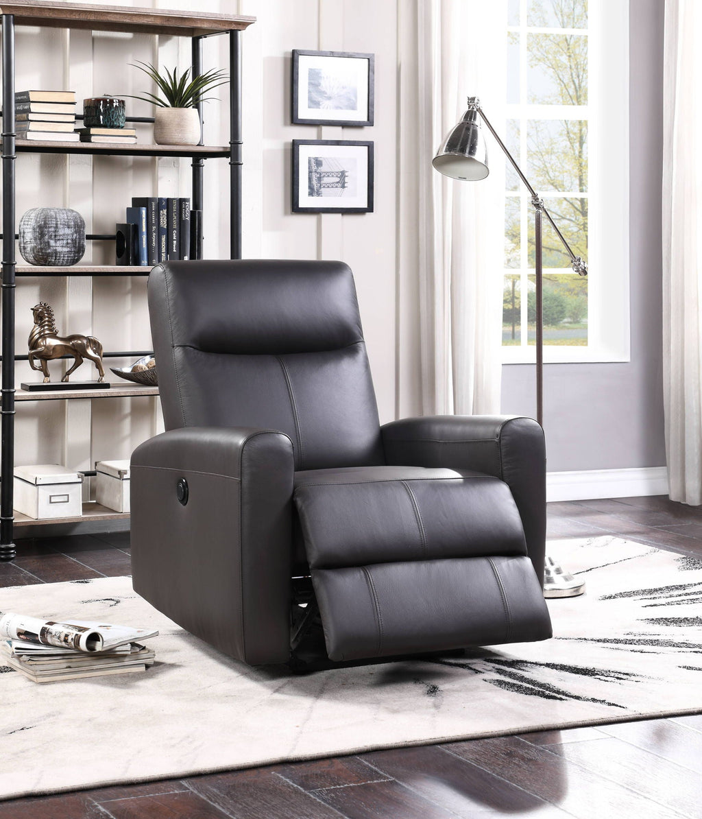 Blane Top Grain Leather Match Power Motion Recliner - Brown