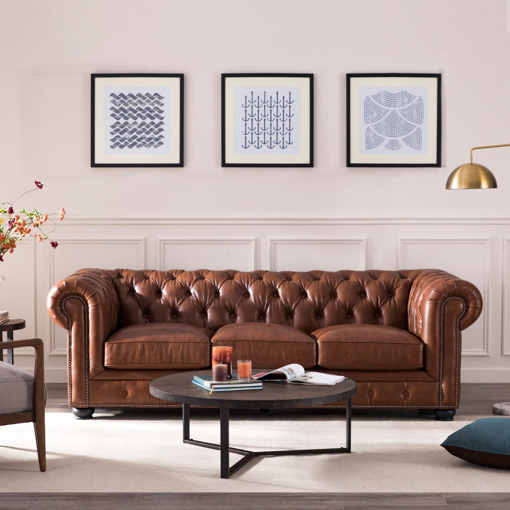 Traditional Tufted Chesterfield Nailhead Sofa