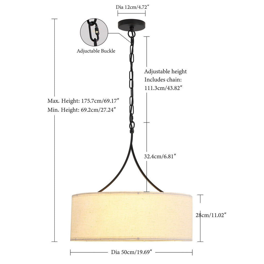 3 Light Drum Pendant Light