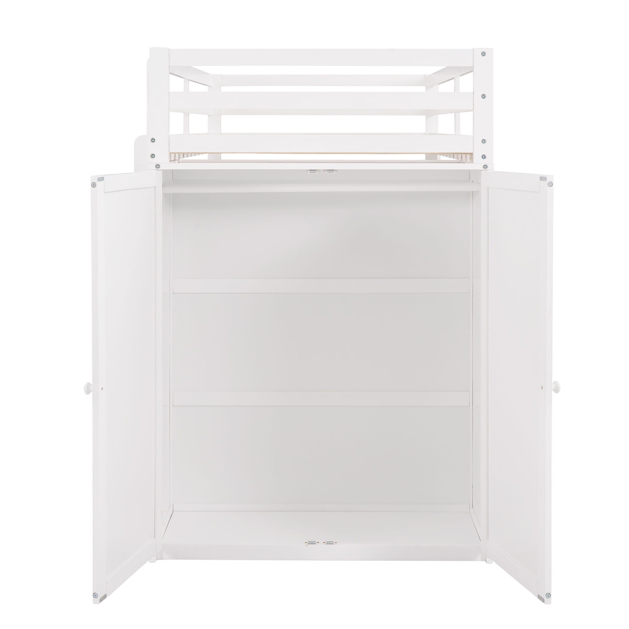 Loft Bed With Drawers, Desk, And Wardrobe