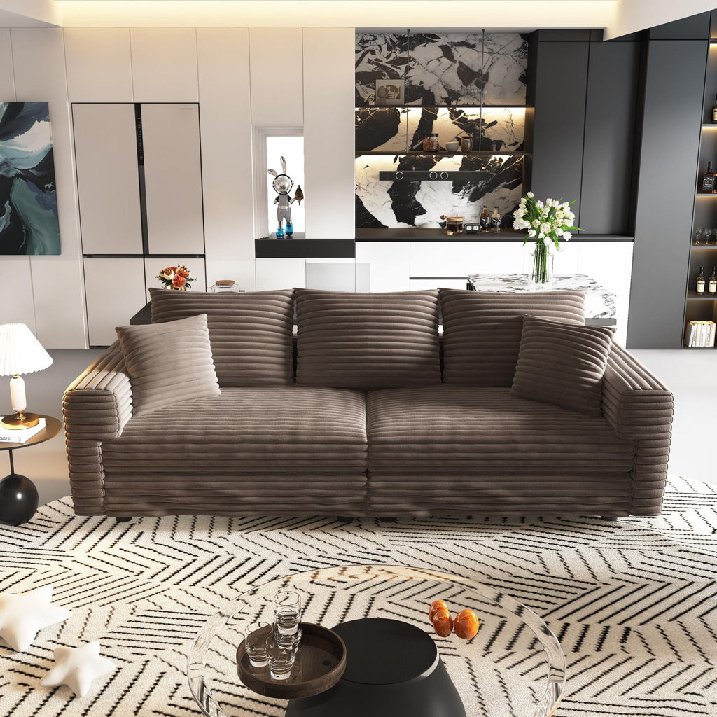 4 Seat Modern Comfy Upholstered Sofa Cloud Couch