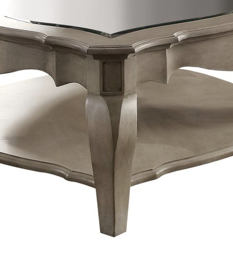 Chelmsford Clear Glass Coffee Table - Taupe