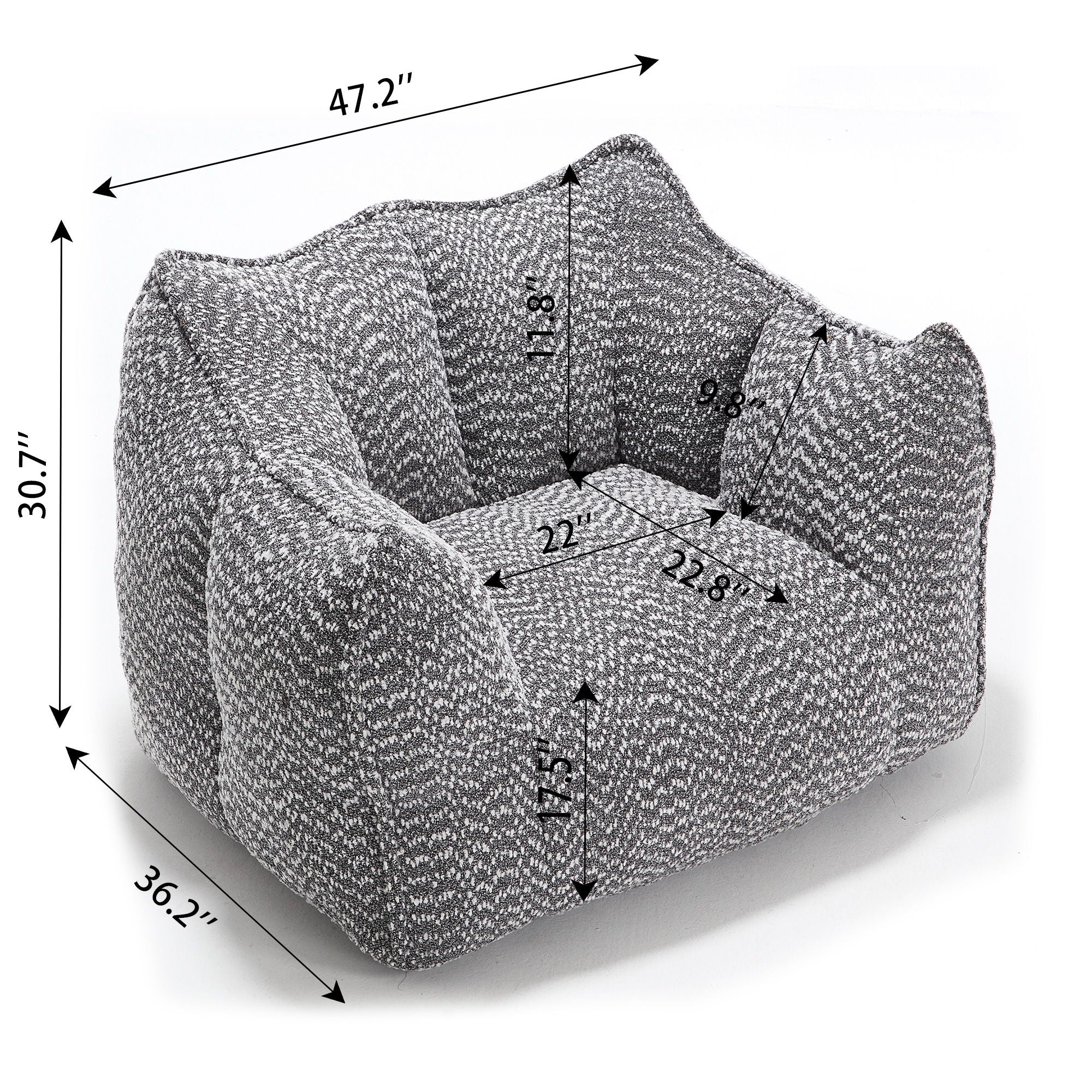 Comfortable Chenille Sofa Chairs With Highly Resilient Foam