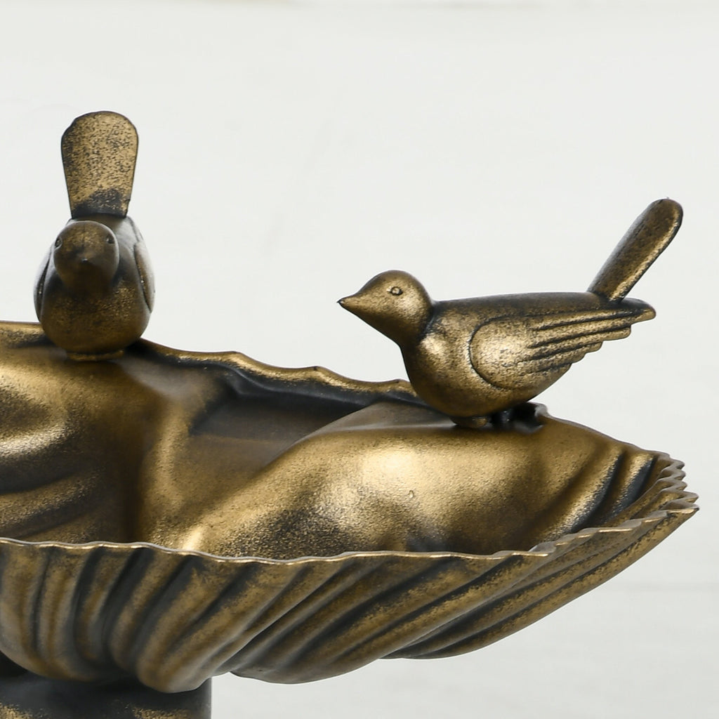Outsunny 32' Antique Bird Bath with Pedestal Flower Planter Base