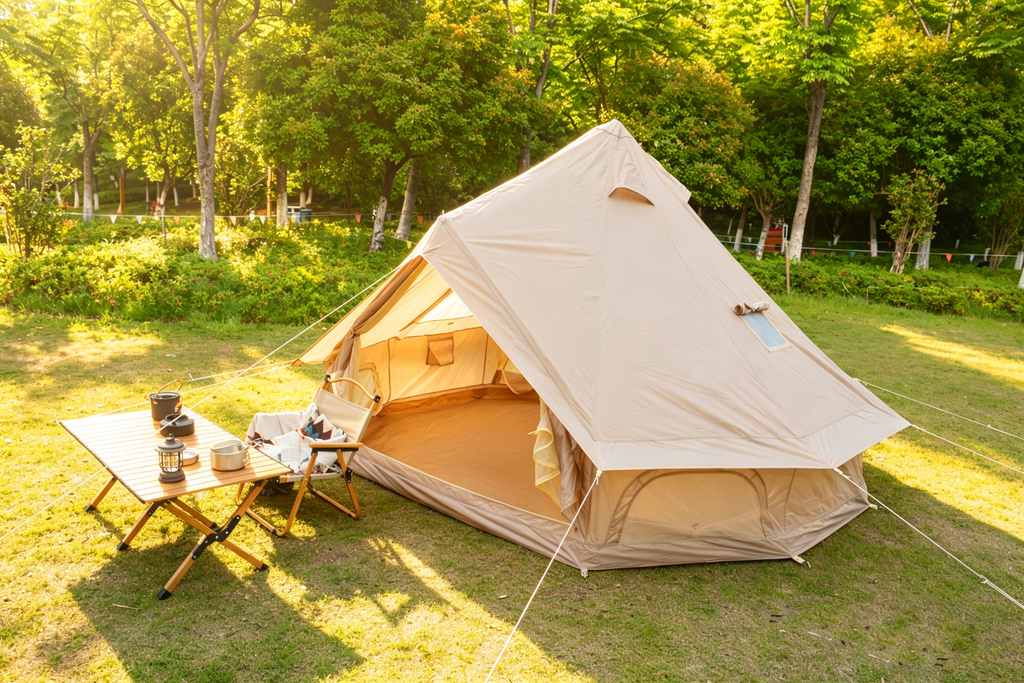 Oxford Bell Tent for Family Camping - Spacious 9.8ft Yurt with Stove Jack