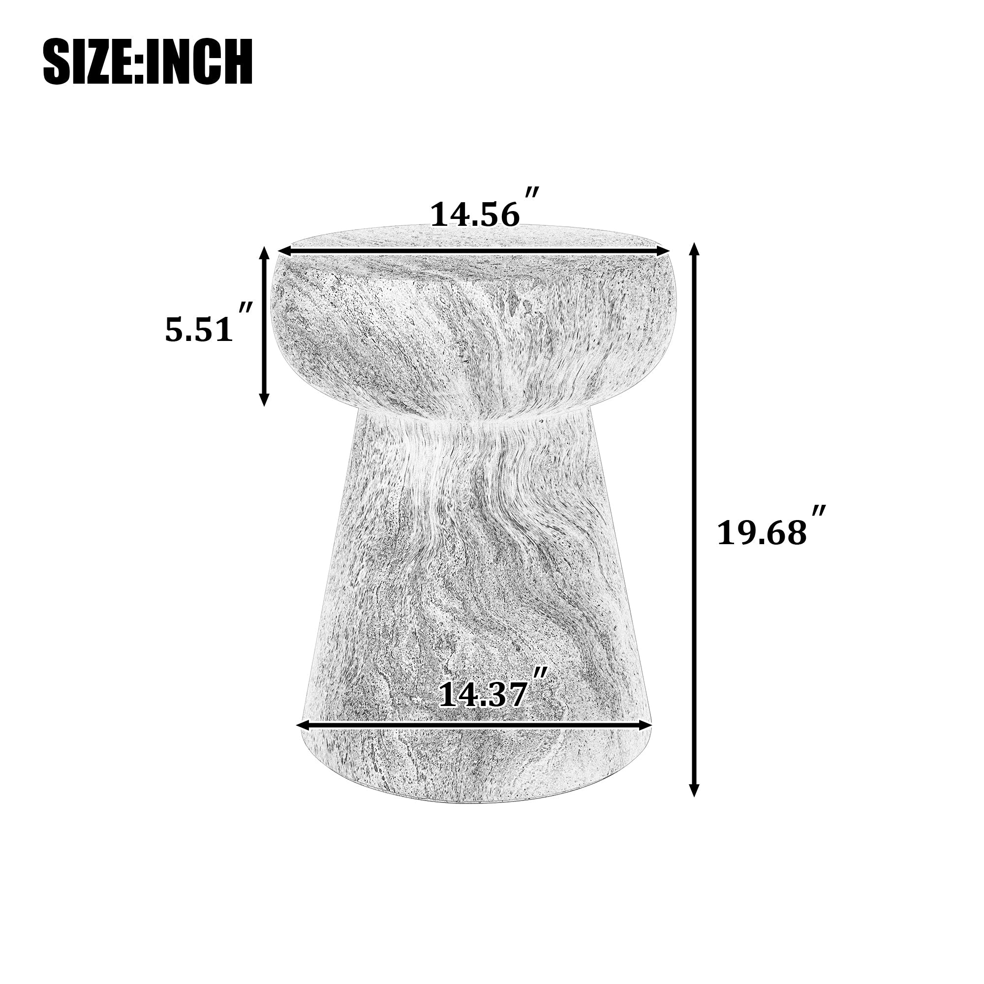 U_Style Mushroom-Shaped Outdoor Concrete Side Table