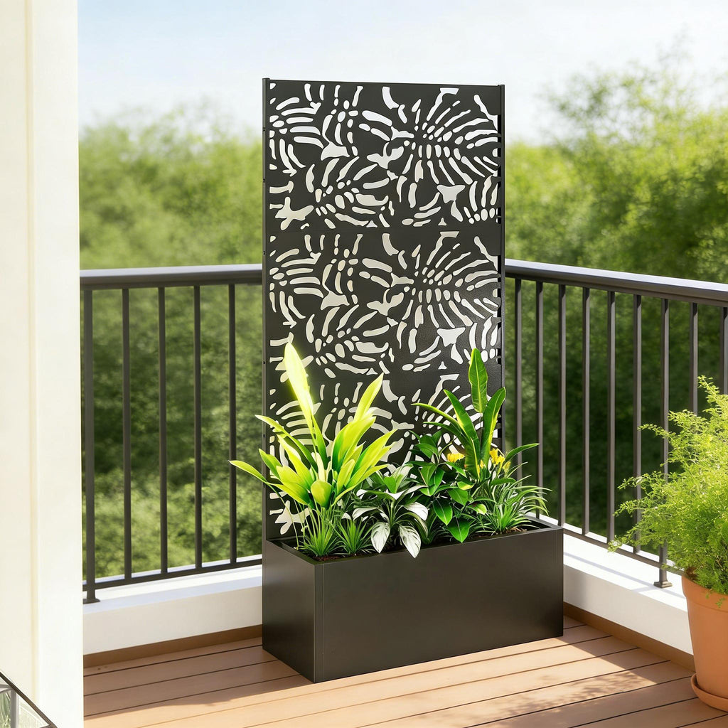 Trellis Planter with Spacious Metal Box and Efficient Drainage