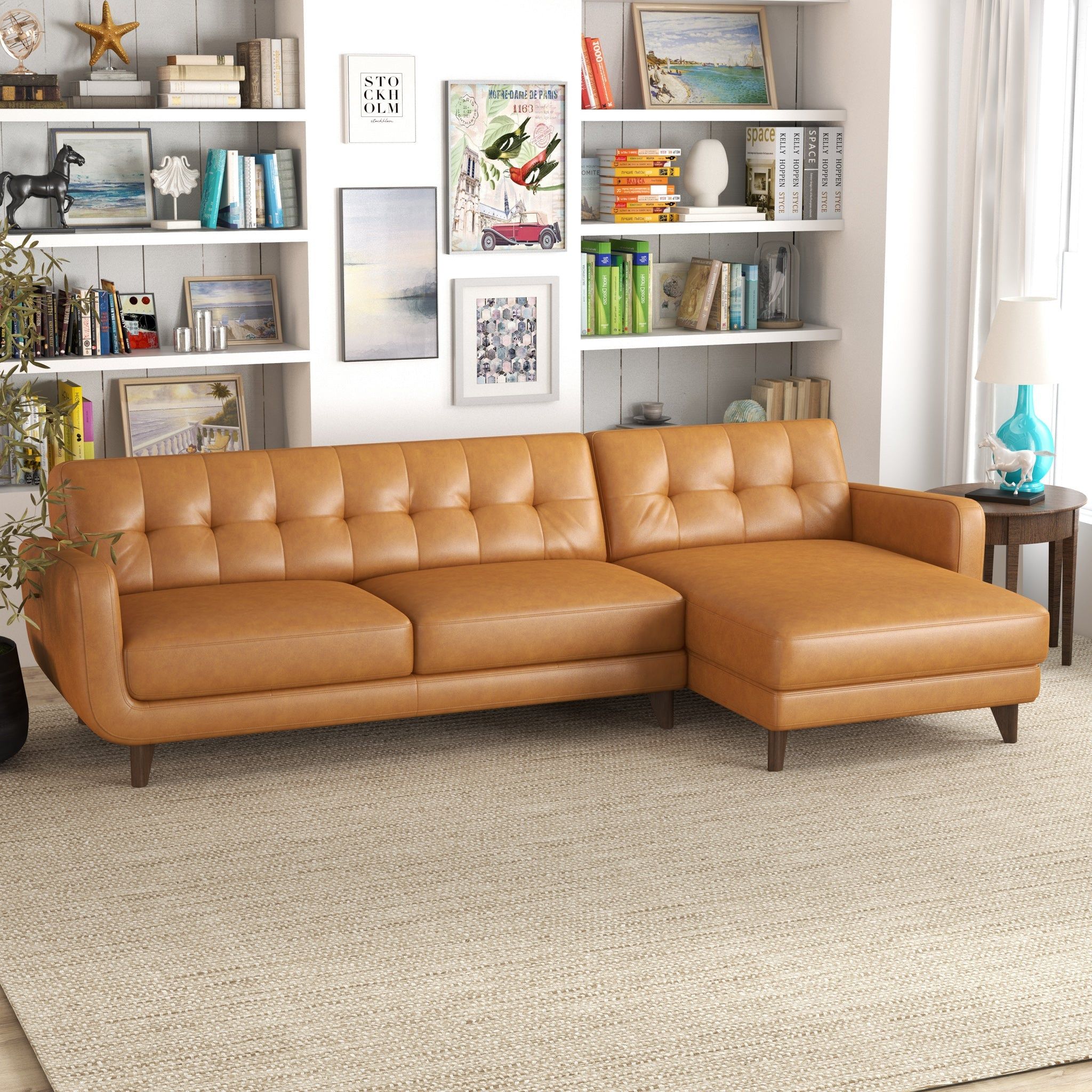 Allison - Mid-Century Modern Sectional Sofa Chaise