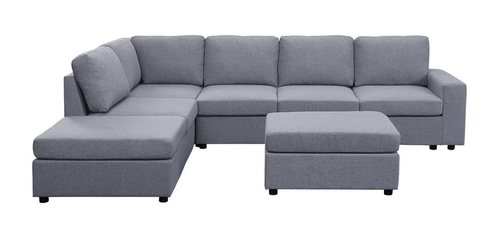 Marley 7-Seat Reversible Modular Sectional Sofa with Ottoman