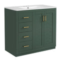 Bathroom Vanity With Sink Combo, Storage Cabinet, Freestanding Set With 3 Drawers & Soft Closing Doors
