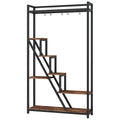 7 Tier Indoor Plant Stand With 5 S-Hooks - Brown / Black