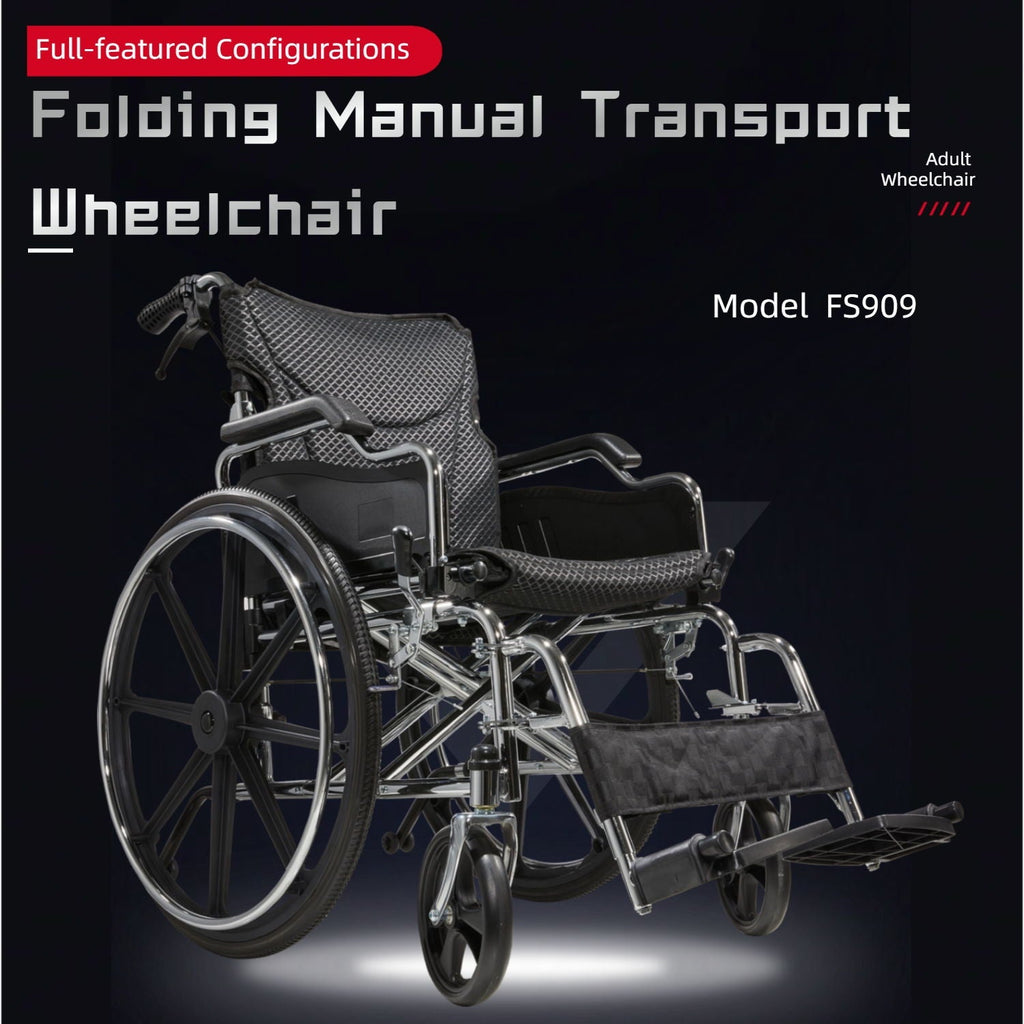 Heavy-Duty Manual Wheelchair for Adults with Double X Force Support