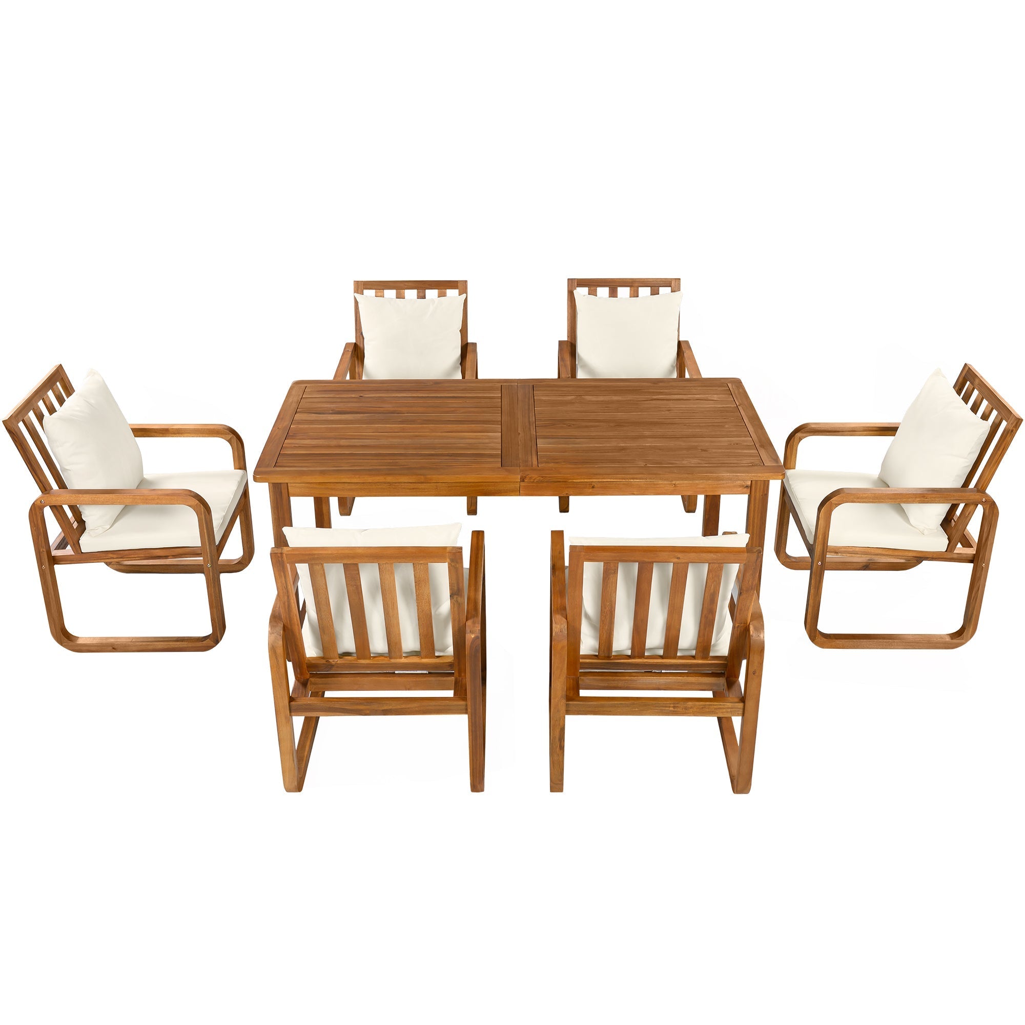 7 Pieces Patio Dining Set Outdoor Dining Table and Chairs