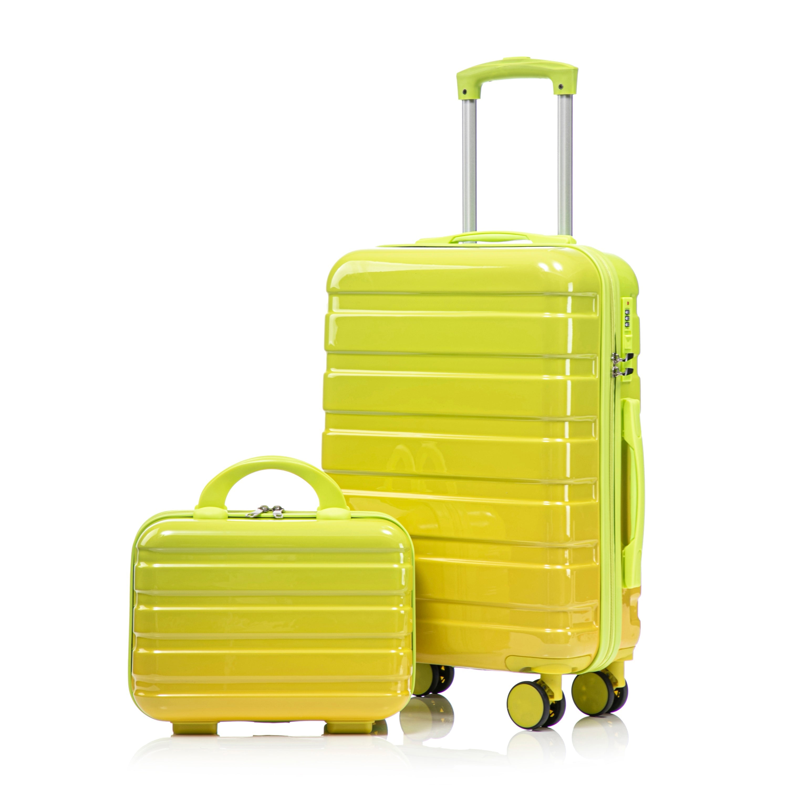 14'/20' 2-Piece PC Spinner Wheel Luggage Set with Gradient Color and Lock