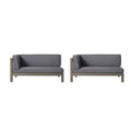 Aura 2 Piece Outdoor Set With X Back Left Bench And Corner - Dark Gray