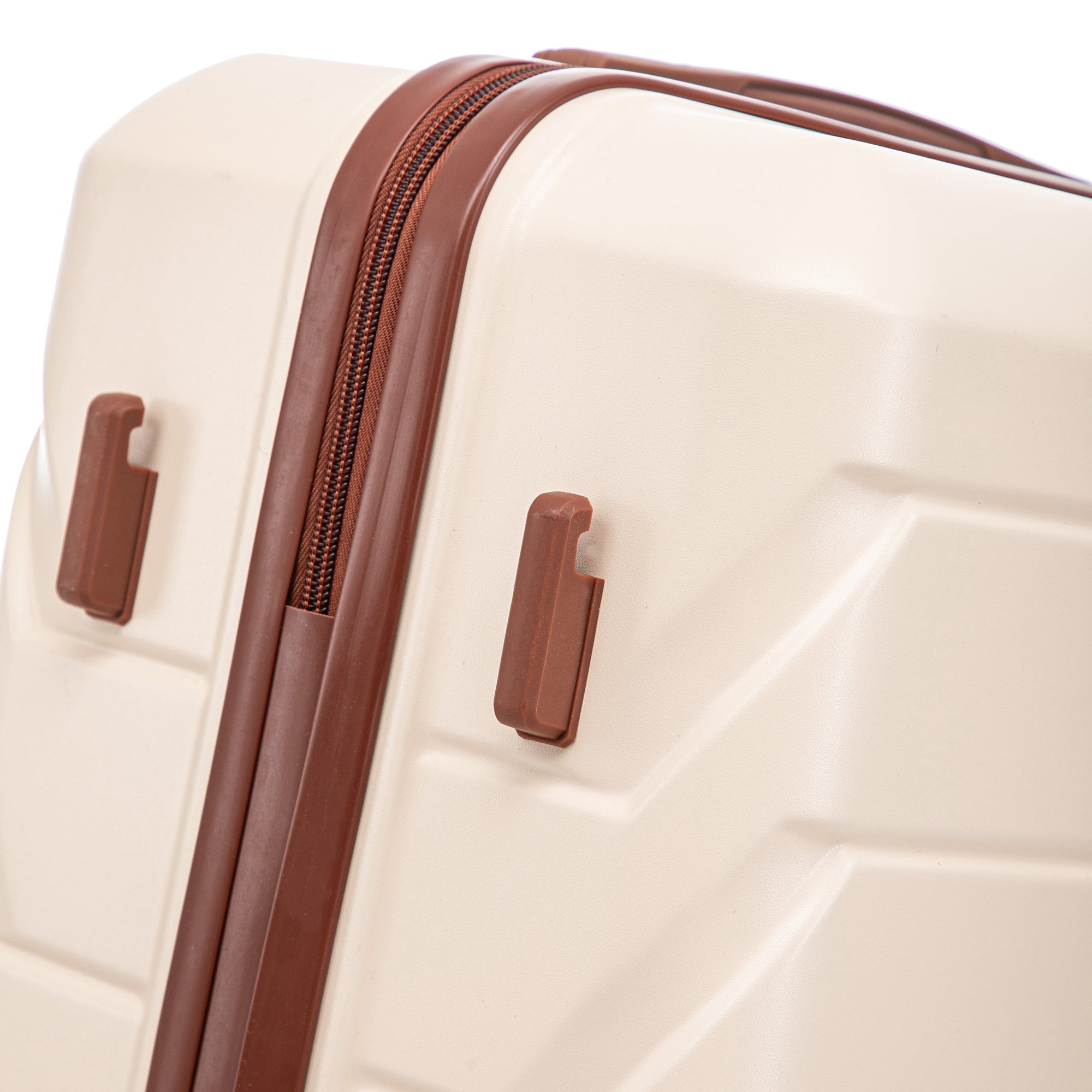 3-Piece ABS Spinner Wheel Luggage Set 20"/24"/28" Beige