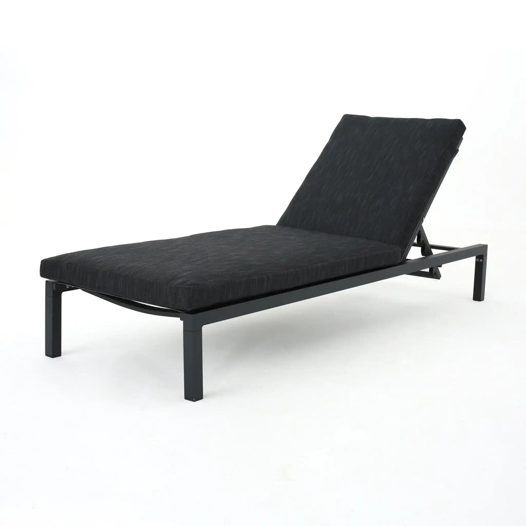 Modern Chaise Lounge with Water Resistant Fabric Cushions