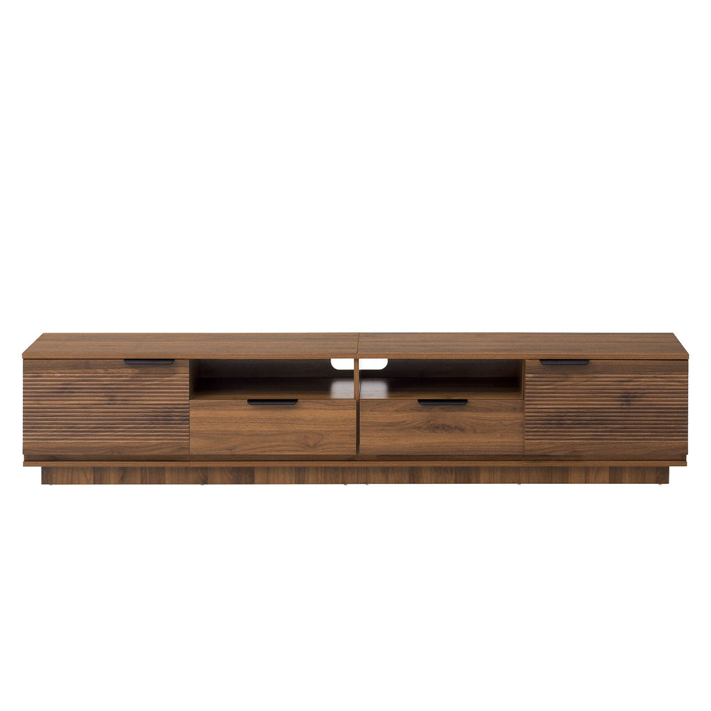 TV Stand Entertainment Center with Deep Drawers, Cable Management & Soft Closing Hinges