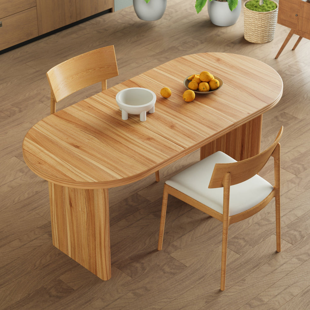 Modern Extendable Dining Table with Removable Extension Leaves