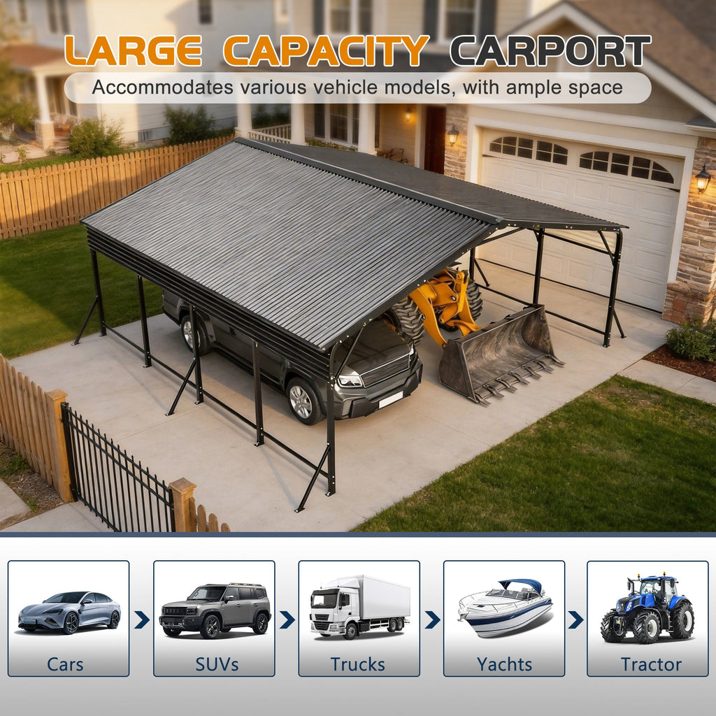 20'x20' Galvanated Steel Carport Canopy