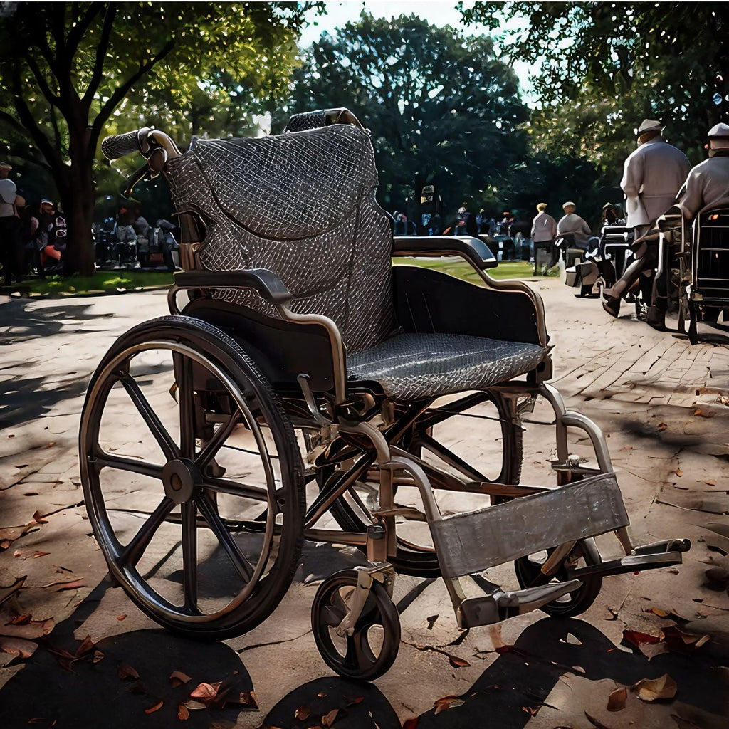 Lightweight Foldable Manual Wheelchair for Adults with Double Brakes