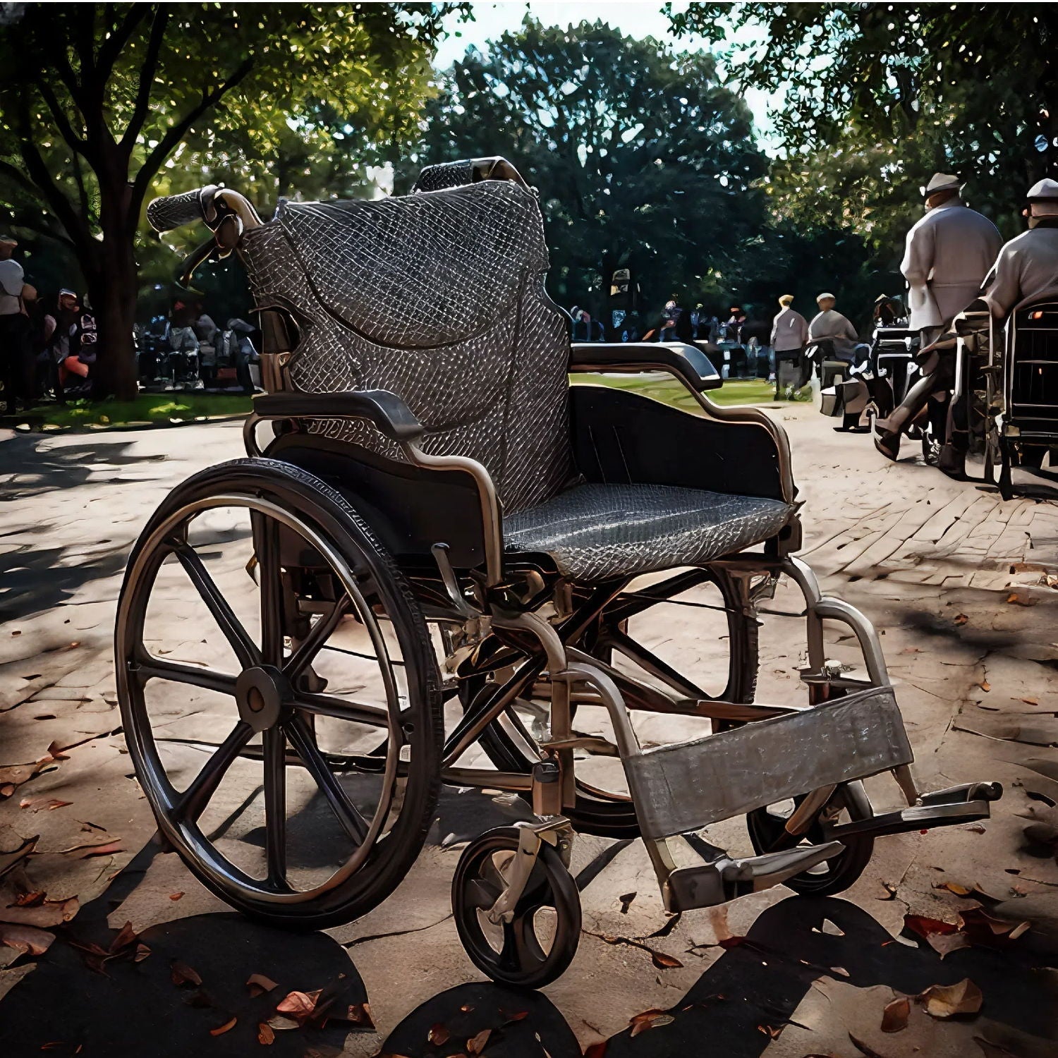 Lightweight Foldable Manual Wheelchair for Adults with Double Brakes