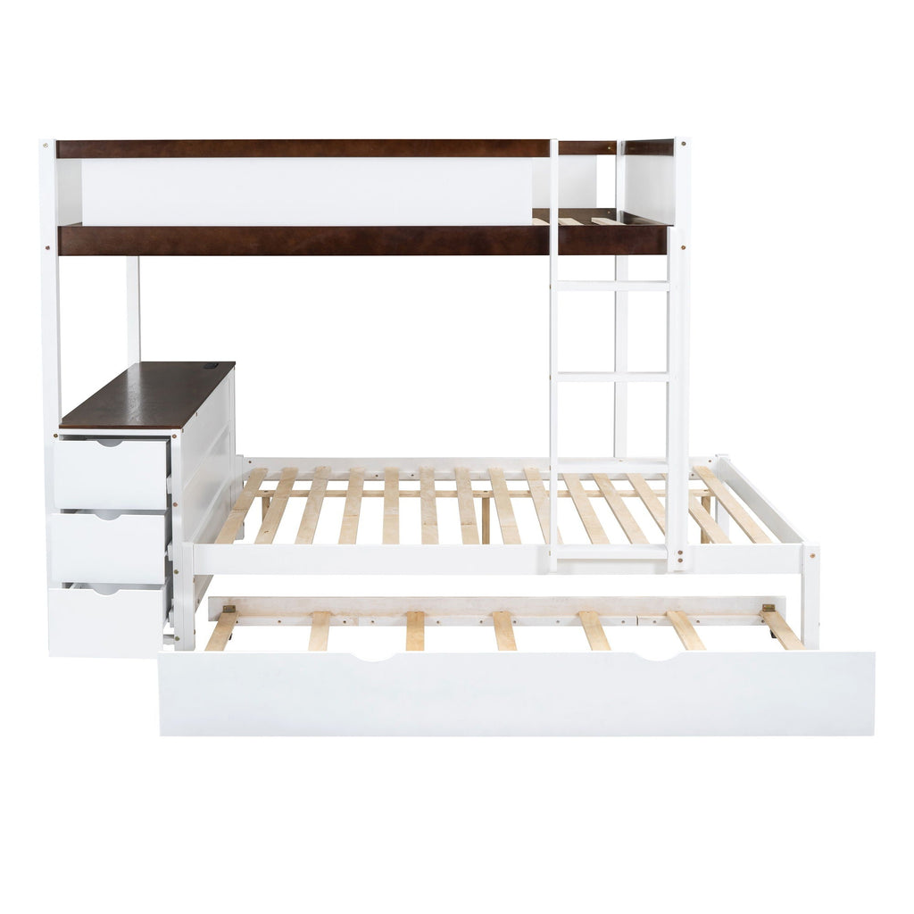 Bunk Bed With Twin Size Trundle, Storage And Desk