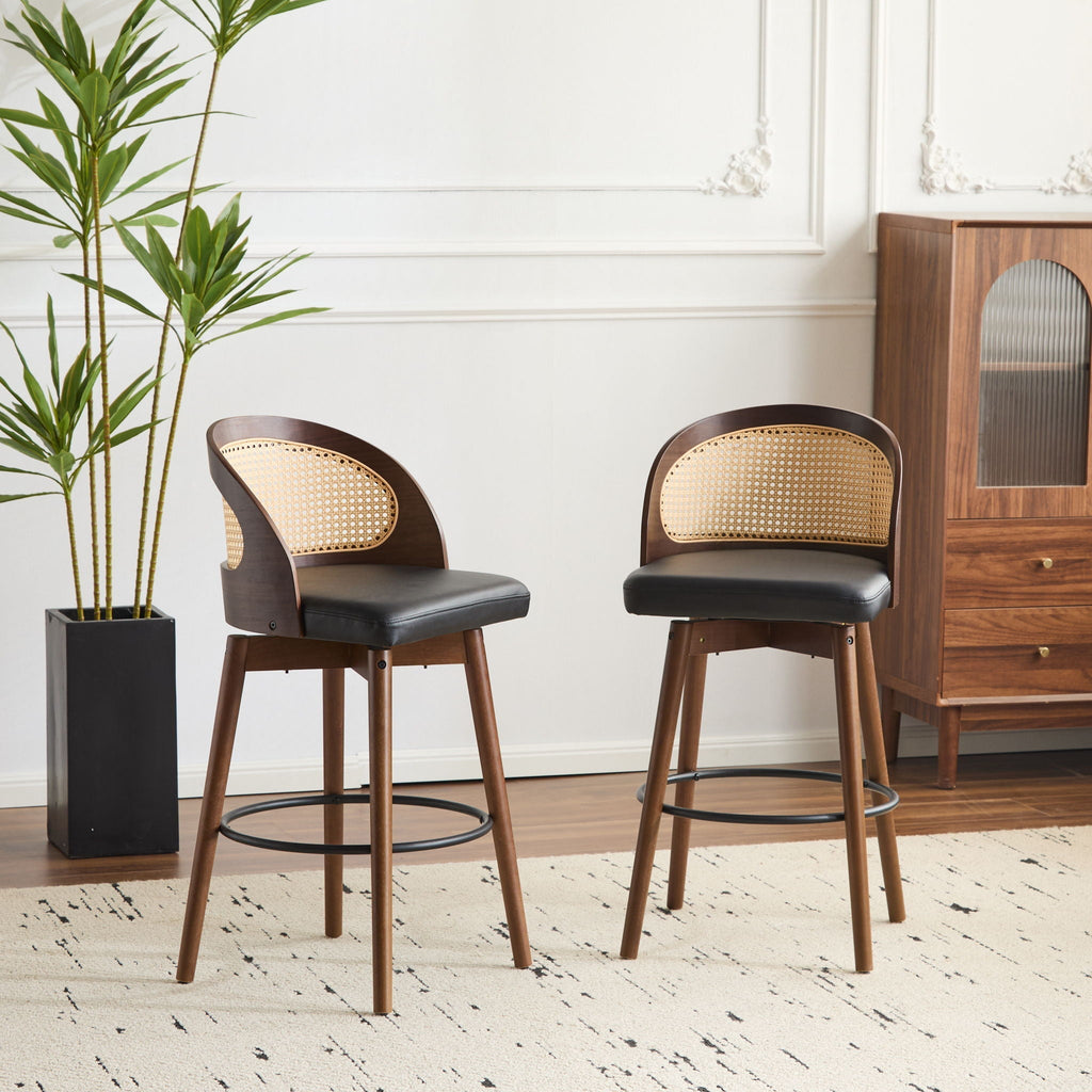 Como Indoor Wood Barstool Set of 2