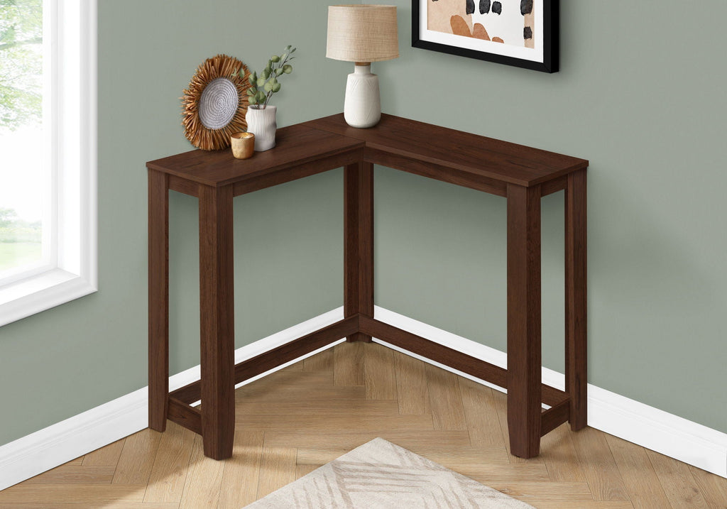 Corner Accent Console Table For Entryway, Contemporary & Modern - Cherry