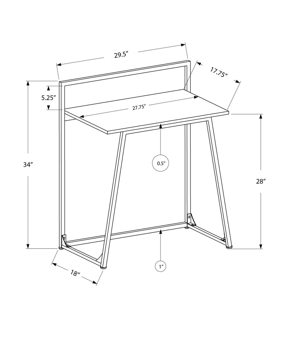 Computer Desk for Home Office, Functional Workspace Contemporary & Modern