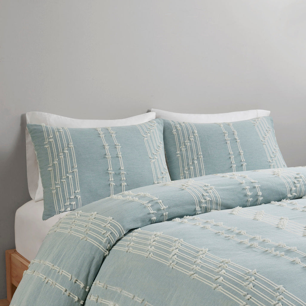Full/Queen 3 Piece Cotton Jacquard Duvet Cover Set