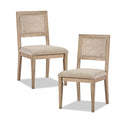 Armless Dining Chair with Cane Back and Tapered Wood Legs - Set of 2