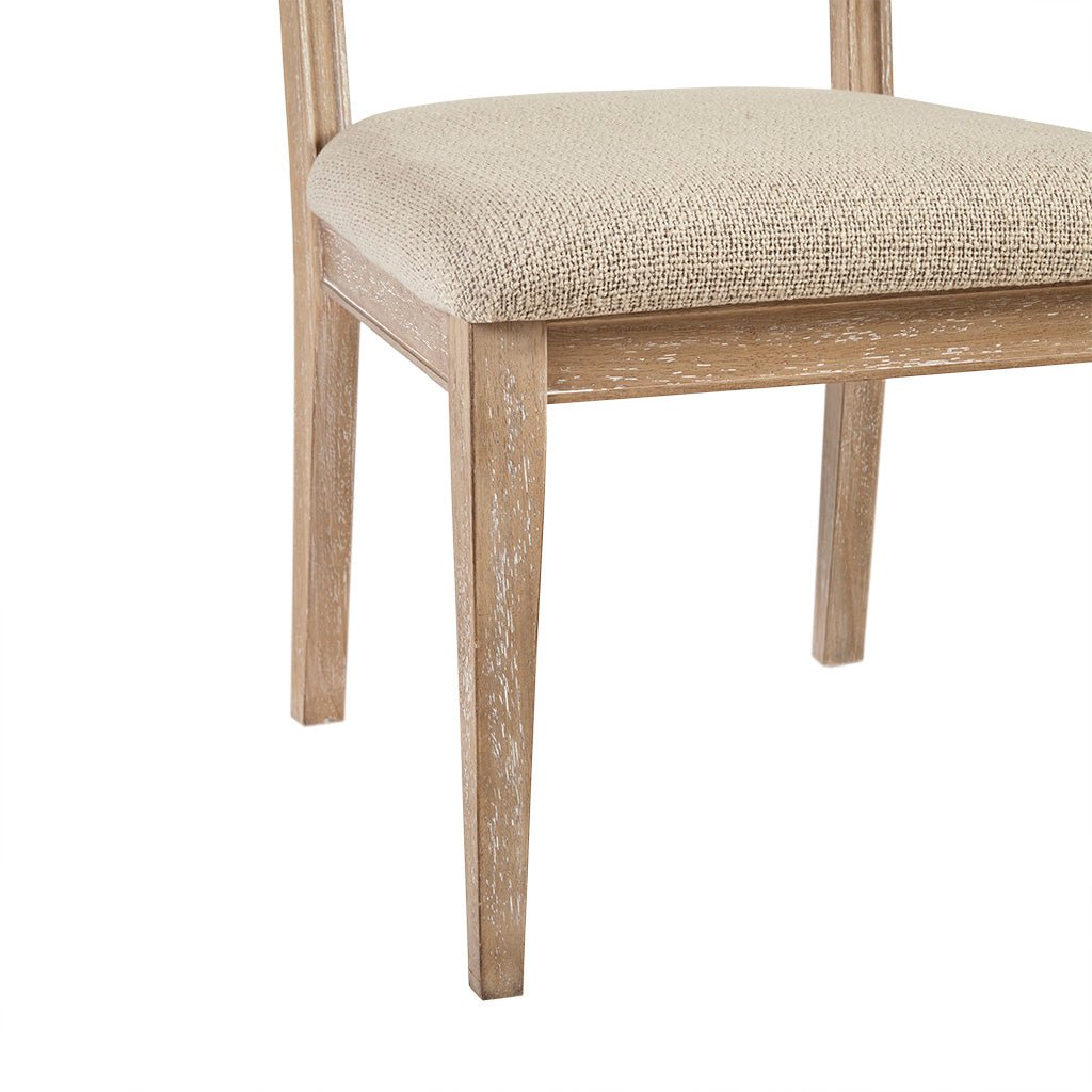 Armless Dining Chair with Cane Back and Tapered Wood Legs - Set of 2