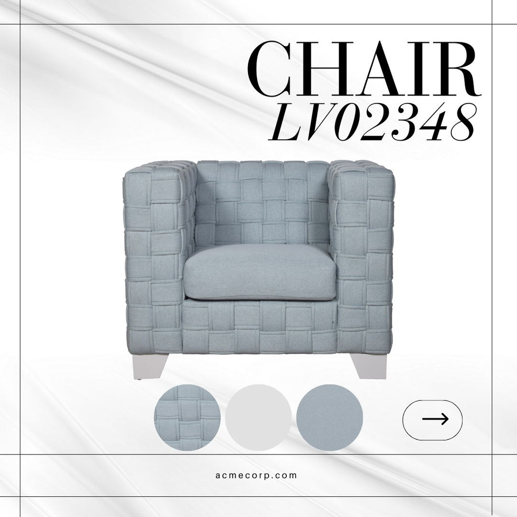 Saree Chenille Chair - Light Blue