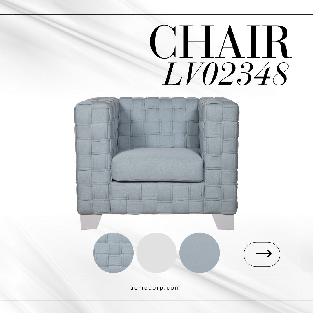 Saree Chenille Chair - Light Blue