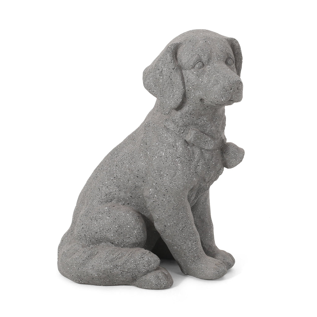 MGO Dog Statue, Outdoor Stone Gray