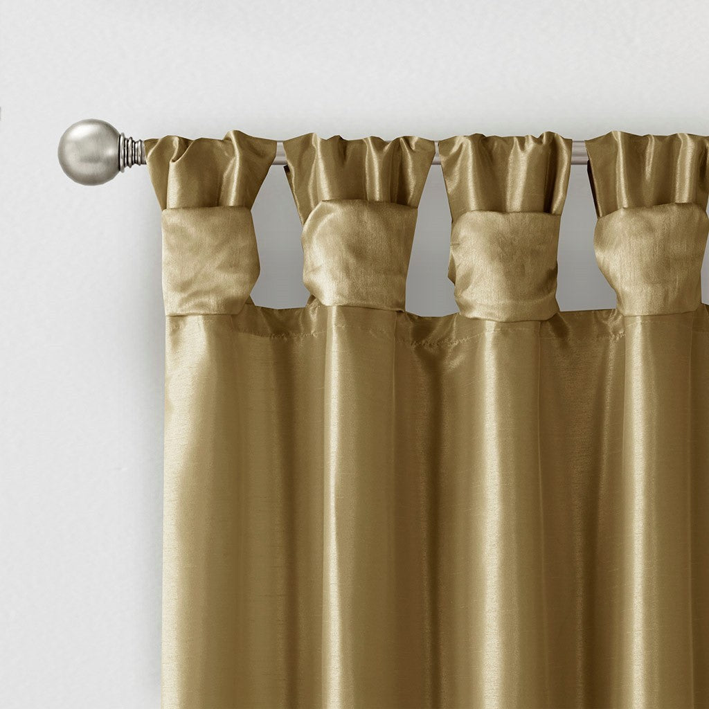 Twist Tab Lined Window Curtain Panel Bronze 50x84