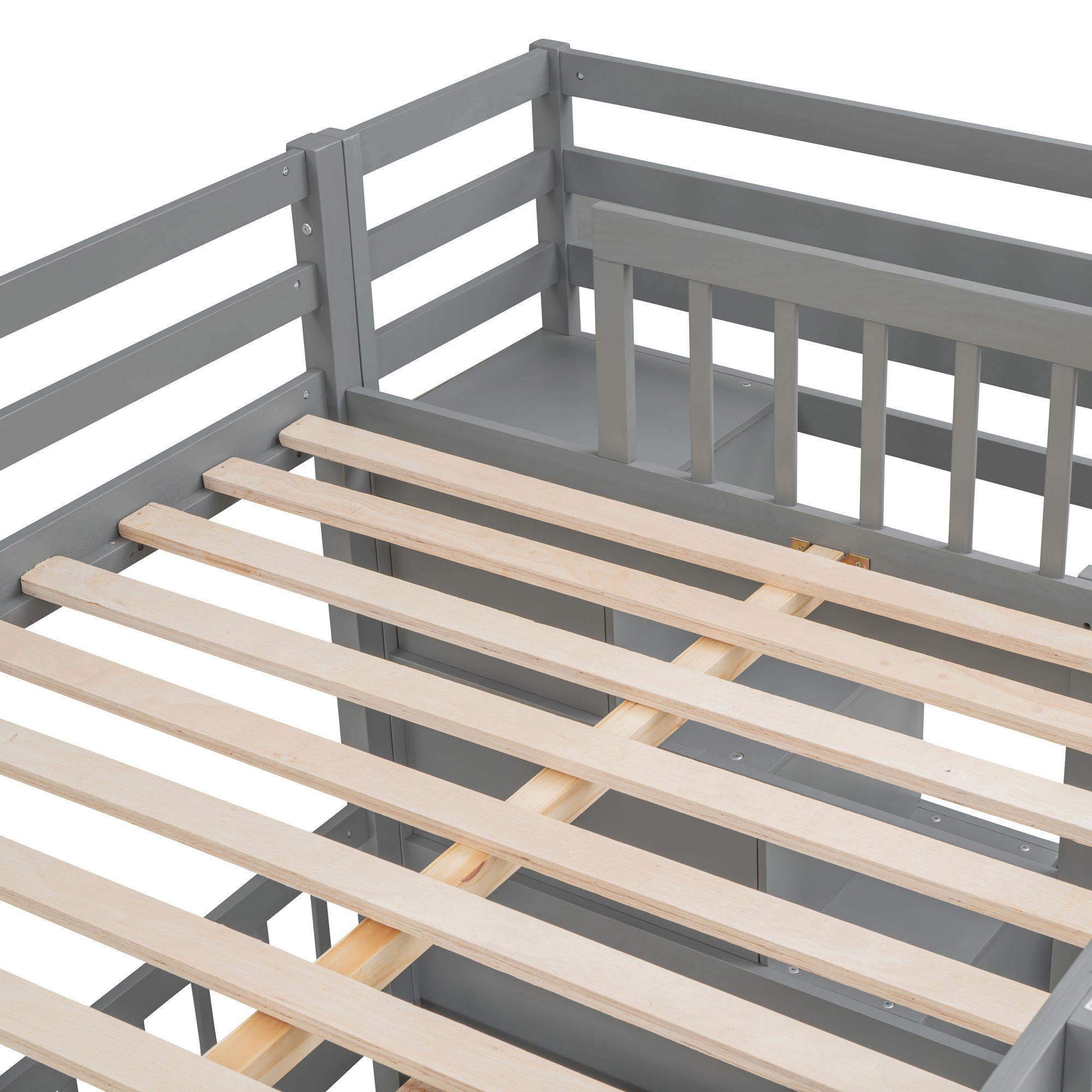 Bunk Bed With Desk, Drawers And Shelves