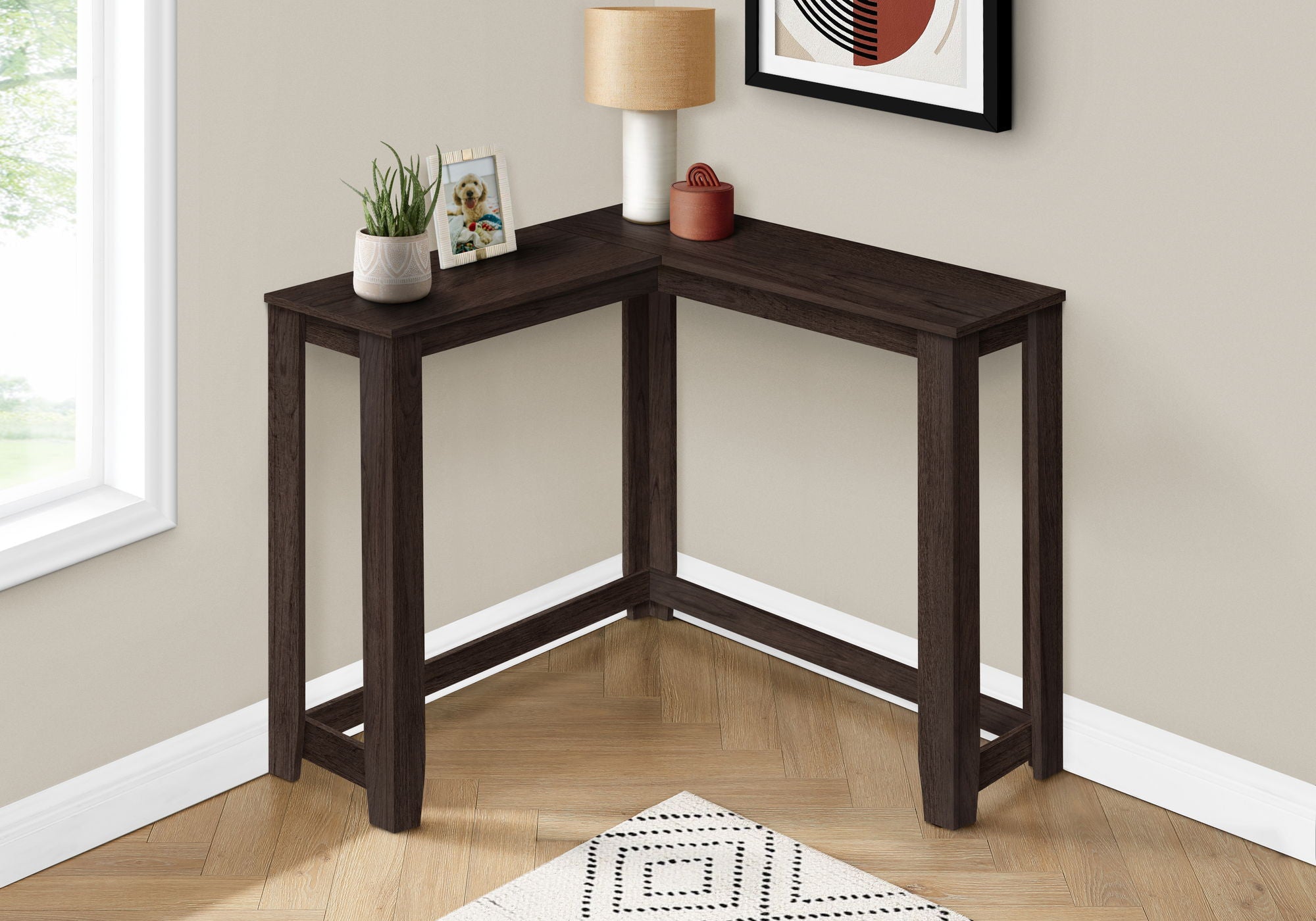 Corner Accent Console Table for Entryway