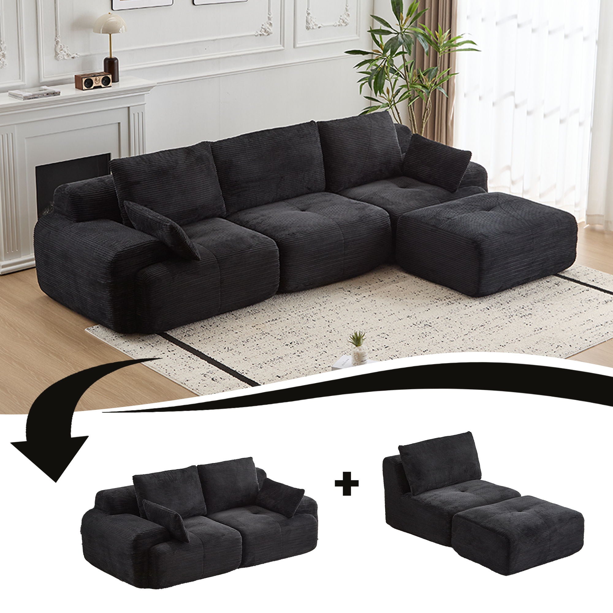 Compressed Sofa Large Sectional Couches for Living Room