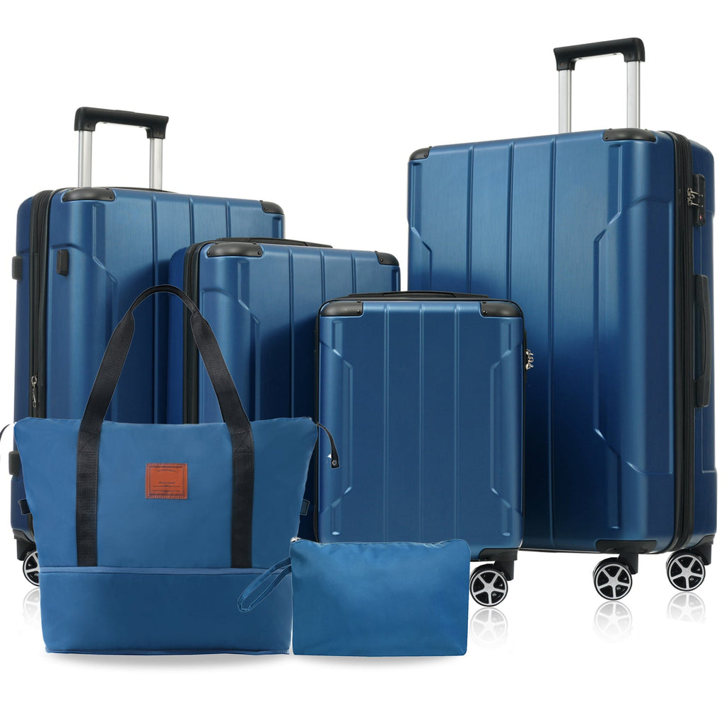 Hardshell Luggage Sets 6 Piece Suitcase Set Blue
