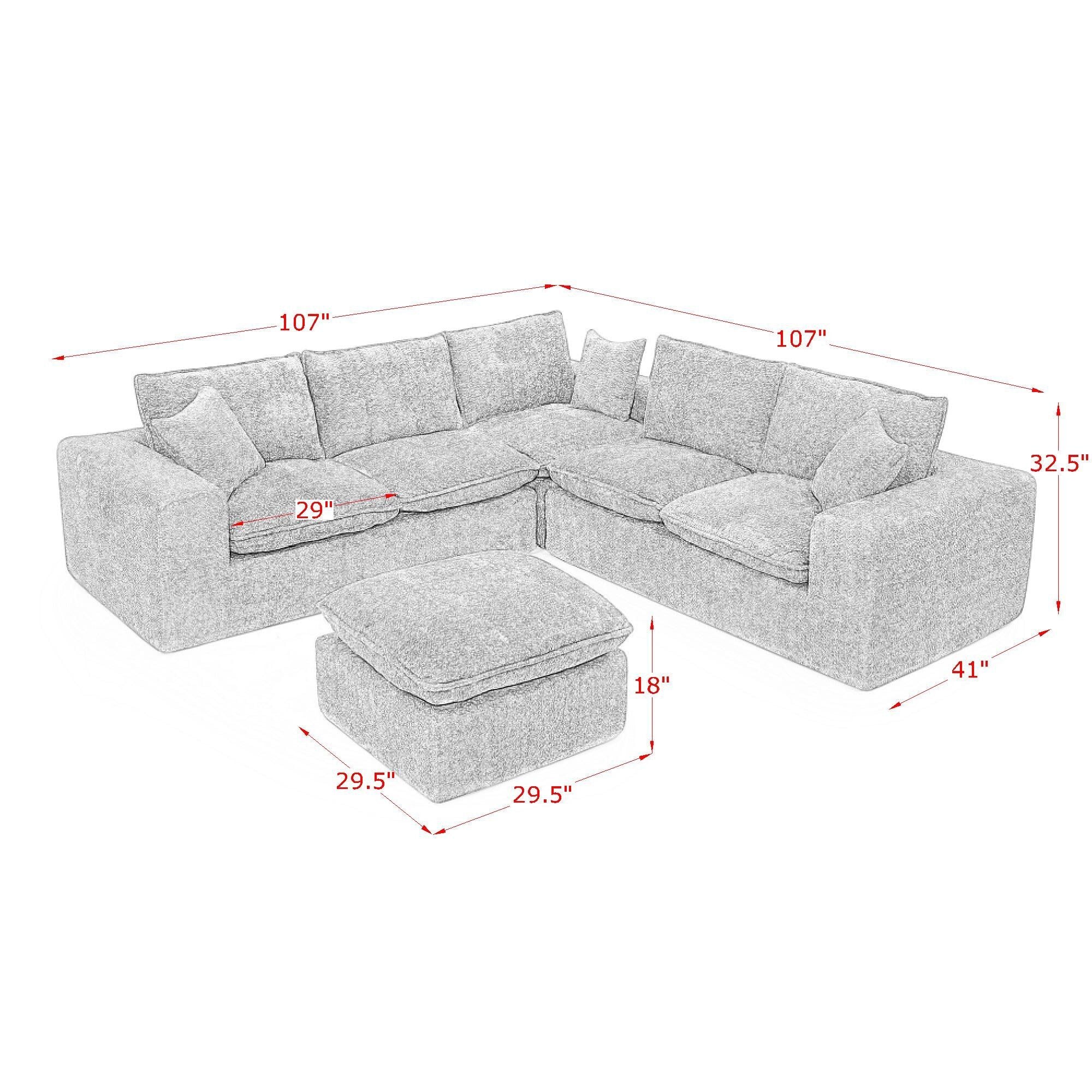 Sectional Sofa With Moveable Ottoman