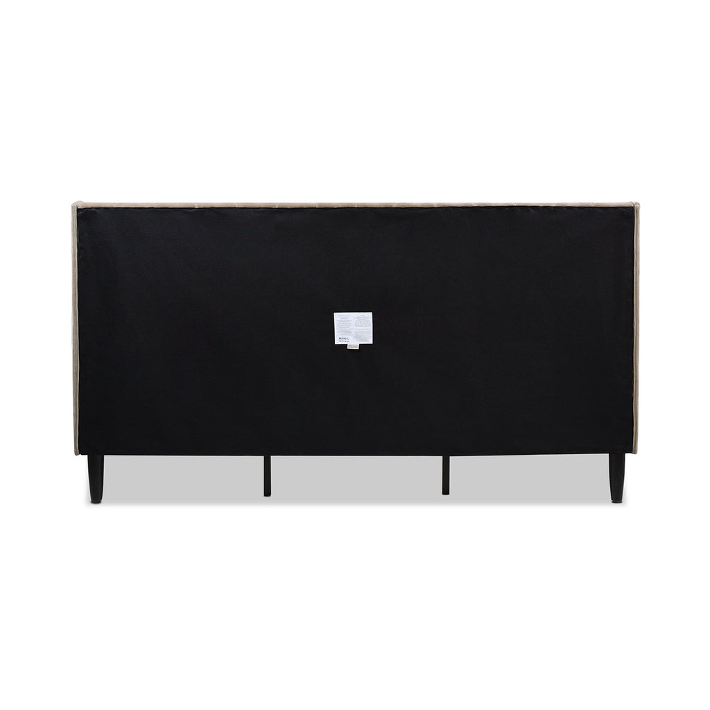 Aspen Vertical Tufted Headboard Platform Bed Set, King, Mink Beige Performance Velvet
