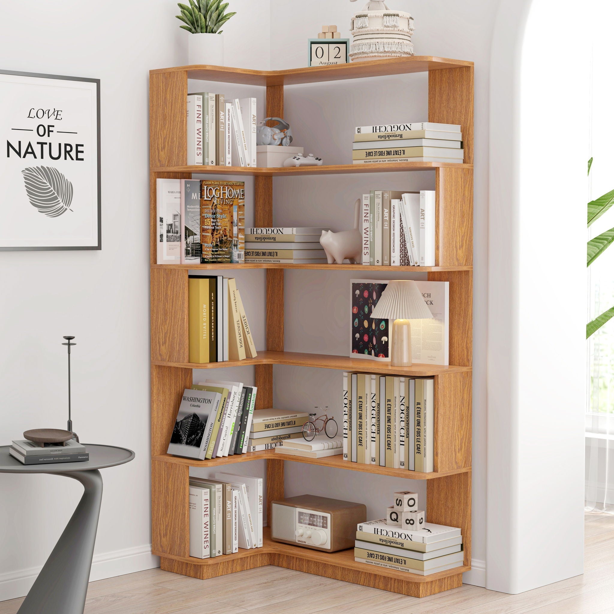 L-Shaped Corner Bookshelf