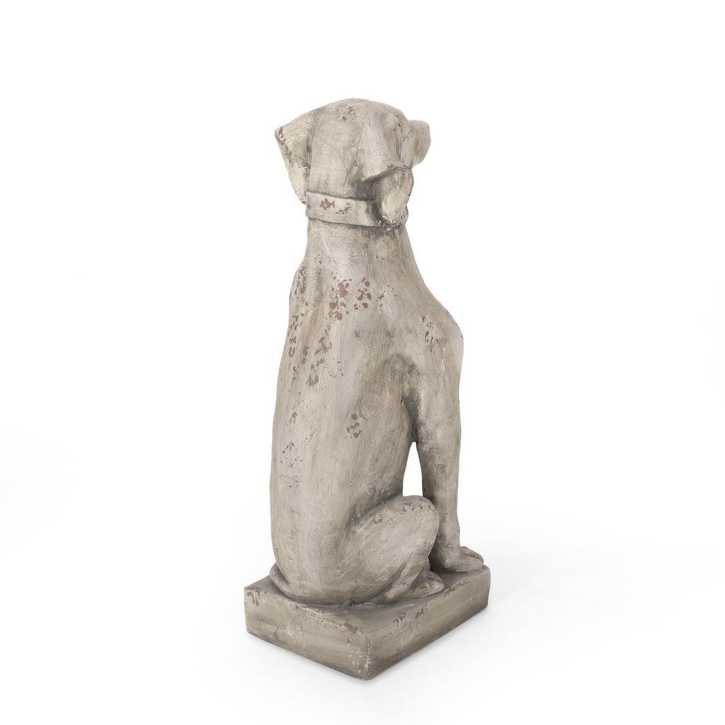 MGO Outdoor Dog Statue, Antique White