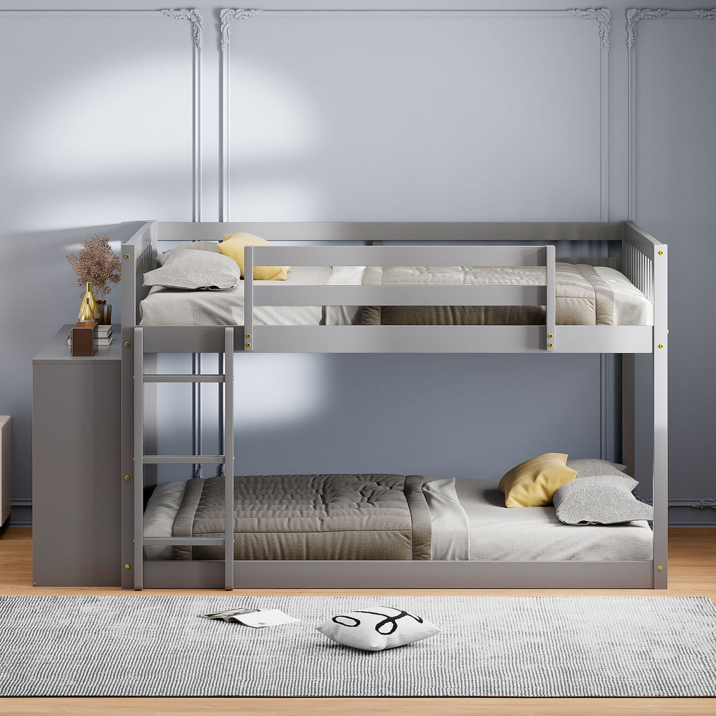 Bunk Bed With 4 Drawers and 3 Shelves