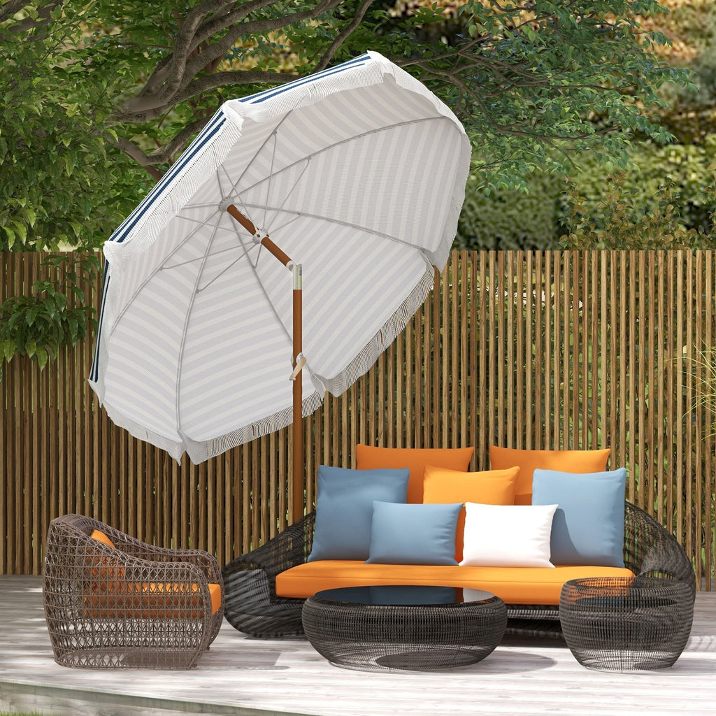 Outsunny 7 x 7 ft Outdoor Patio Umbrella with Tilt and Vent