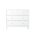 4 Drawer Kids Dresser With Antique Brass Pulls - White