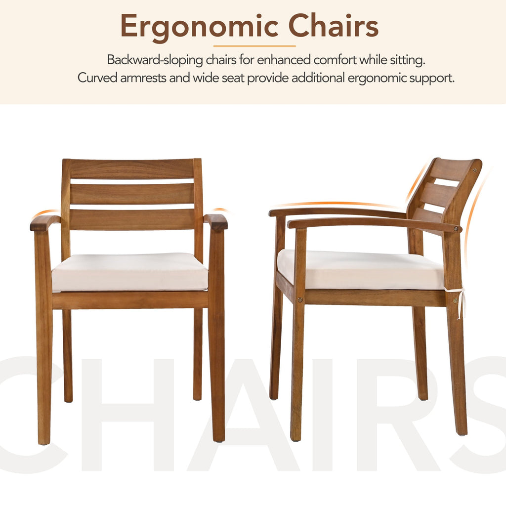 GO Outdoor Wood Dining Set For 7-8 Persons