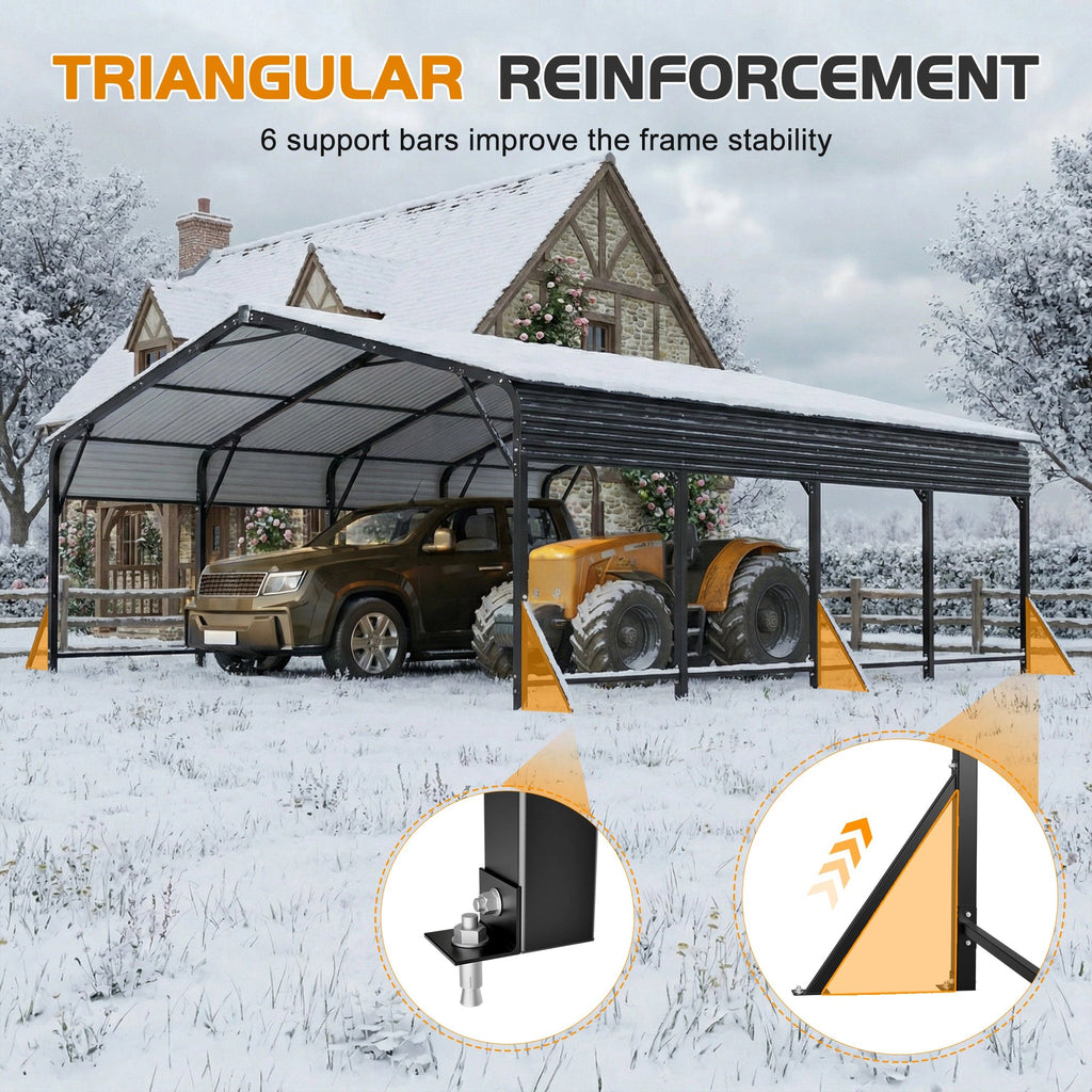 20'x20' Galvanated Steel Carport Canopy